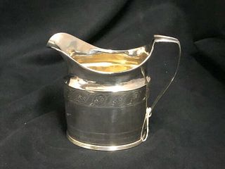 STERLING SILVER CREAMER WITH GOLD WASH INTERIOR- GEORGE III SAMUEL HENNELL 1800