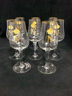 A set Of 8 Napoleon Brandy/liqueur glasses with a gold Crown N