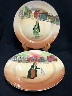 Pair of Royal Doulton England Collector plates - Artful Dodger & little Nell-