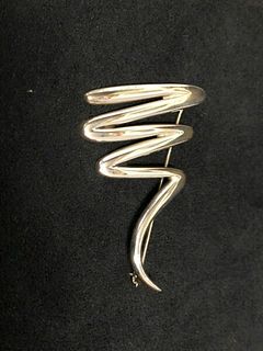 Tiffany & Co. Paloma Picasso Sterling Silver Zig Zag Lighting Brooch Pin