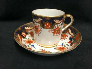 Antique english Porcelain  Coffee Can and saucer Unmarked C.1880