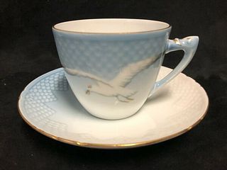 Royal Copenhagen B&G Denmark-Porcelain blue seagull Cup and saucer