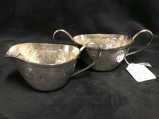 American  Arts & Crafts Sterling Silver (925) Cream and sugar bowl C.1910