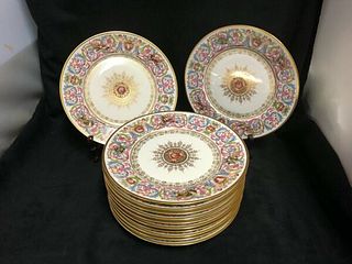 Set of 12- 8.5" French Sevres 1846 Chateau de St. Cloud French Porcelain Plates