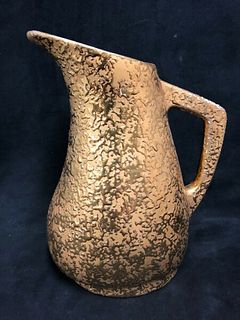 Hand painted Pottery Jug with 18K gold Glaze