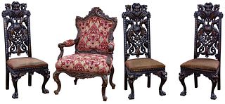 Baroque Style Upholstered Chair Assortment