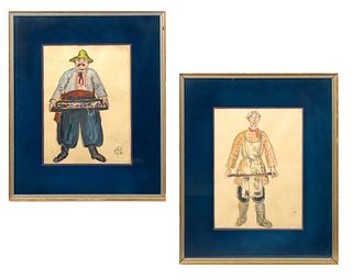 A PAIR OF COSTUME DESIGNS BY MSTISLAV DOBUZHINSKY (RUSSIAN-LITHUANIAN 1875-1957)