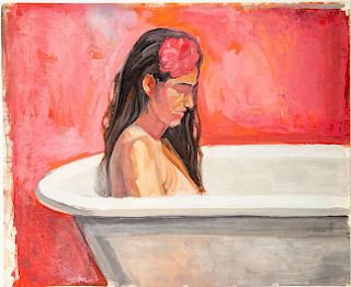 Attributed to Daniel Kaplan (b. 1965): Untitled (Woman in Bath Tub) and Untitled (Woman in Bath Tub)