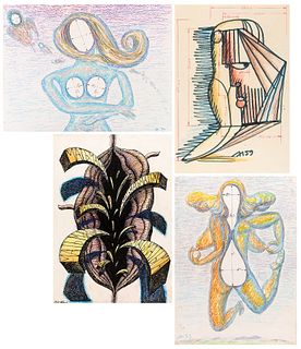 A GROUP OF FOUR COLOR DRAWINGS BY LEONID LAMM (RUSSIAN 1928-2017)