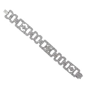 Platinum Art Deco Style 15.50tcw Bracelet