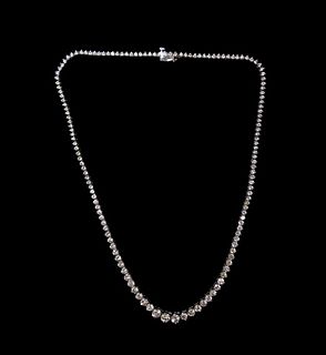 14K 11.35ct Diamond Tennis Necklace