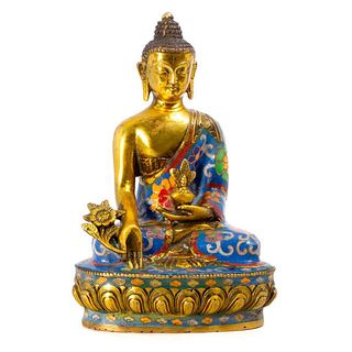 A gilt bronze Buddha.