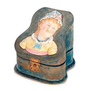 Jewelry box with porcelain child.