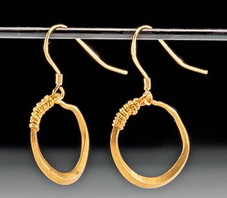 Wearable Ancient Roman 22K Gold Hoop Earrings
