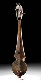 Early 20th C. Nepalese/Tibetan Wood Lute (Sgra-Snyan)