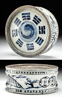 19th C. Chinese Glazed Pottery Pedestal Dish