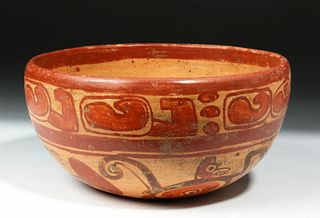 Fine Maya Copador Pottery Bowl - Monkeys