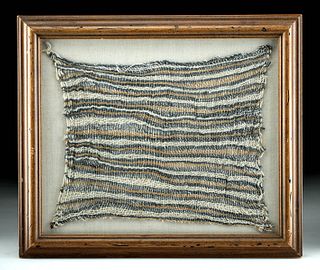 Framed Chancay Textile - Colorful Striped Pattern