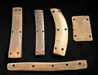 Pre-Contact Alaskan Inuit Bone Armor Plates (5)