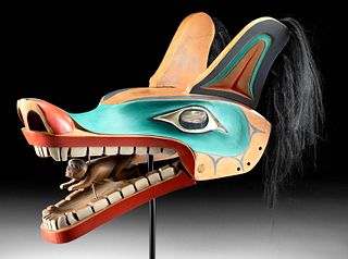 1960s Northwest Coast Wood Fox Mask - Ivan Otterlifter