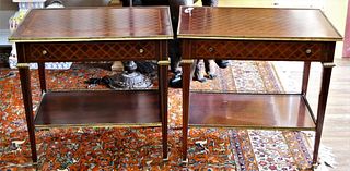PAIR OF LOUIS XV STYLE MID CENTURY END TABLES