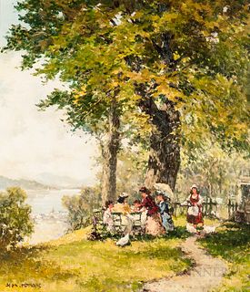 Alex Pollak (German, 20th Century)      Luncheon by the River