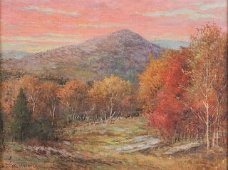 Daniel F. Wentworth (American, 1850-1934)      October Evening, Mt. Tom, Litchfield County