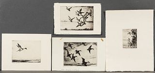 Frank Weston Benson (American, 1862-1951)      Four Waterfowl Subjects: Scaling Down