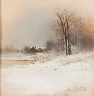 American School, 20th Century      Snowy Landscape.