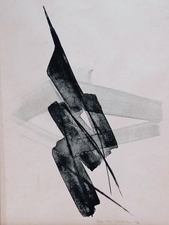 Toko Shinoda Rain Expressionist Lithograph