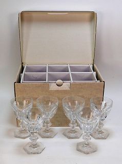 Set 12 Boxed Baccarat Harcourt Water Wine Goblets