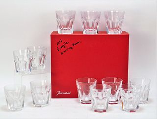 Set 12 Boxed Baccarat Harcourt Liquor Rock Glasses
