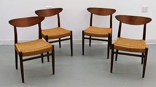 4 Danish Modern Arne Hovmand-Olsen Style Chairs