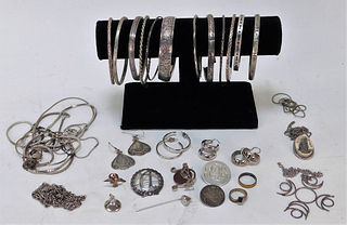 Estate Sterling Silver Jewelry Grouping 7.1 OZT