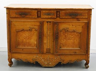 19C French Country Fruitwood Sideboard Server