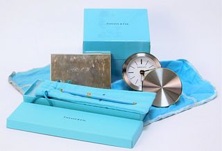 Estate Tiffany & Co Pen Clock Business Card Holder
