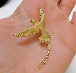 18K Gold Astwood Dickinson Bermuda Bird Pin