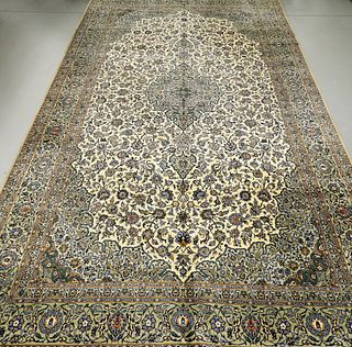 LARGE Middle Eastern Kashan Floral Carpet Rug