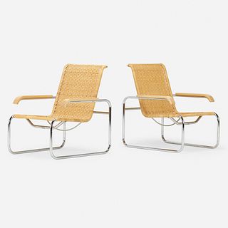 Marcel Breuer, B35 lounge chairs, pair