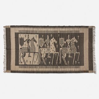 Polish, Three Knights on Horseback kilim tapestry