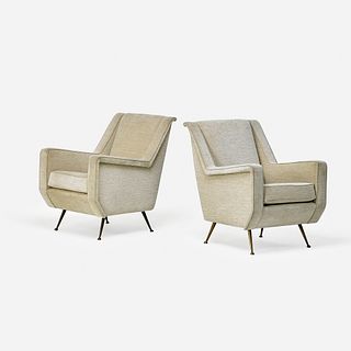 Italian, lounge chairs, pair