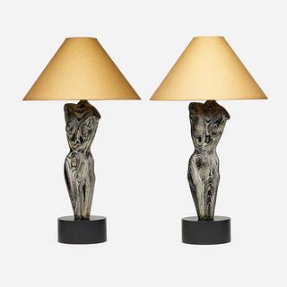 Yasha Heifetz, figural table lamps, pair