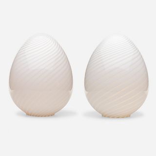 Murano, egg lamps, pair
