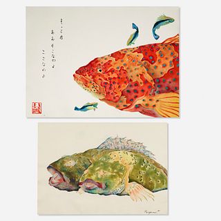 Makiko Nagano, Bottom Fish; Red Grouper (two works)