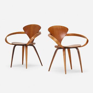 Norman Cherner, armchairs, pair