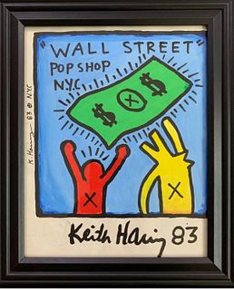 KEITH HARING (USA 1958-1990) "WALL STREET" DRAWING