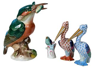 Four Herend Bird Figures