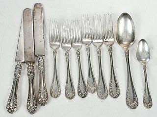 Wallace Rose Sterling Flatware, 11 Pieces