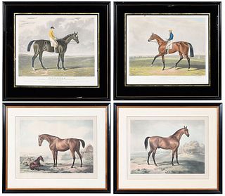 Four British Equestrian Prints, Herring, Adam