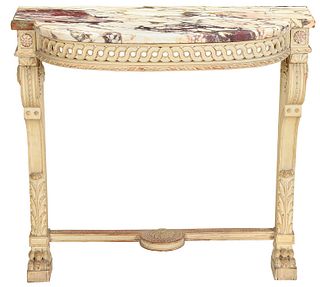 Neoclassical Style Marble Top Pier Table
